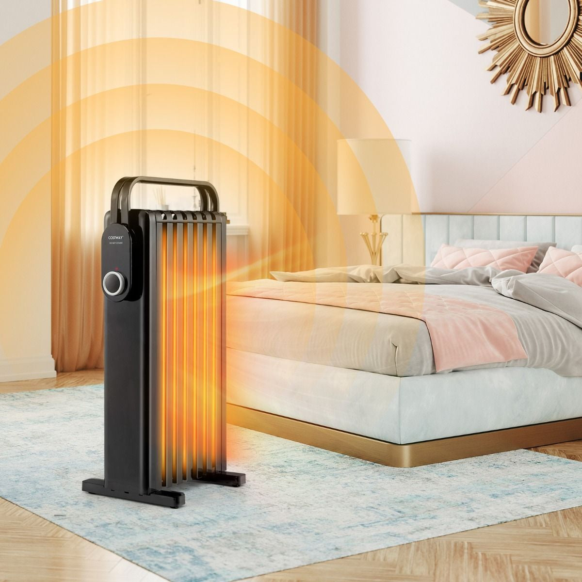 Portable Electric Heater with Overheat and Tip-Over Protection by Everything Homez