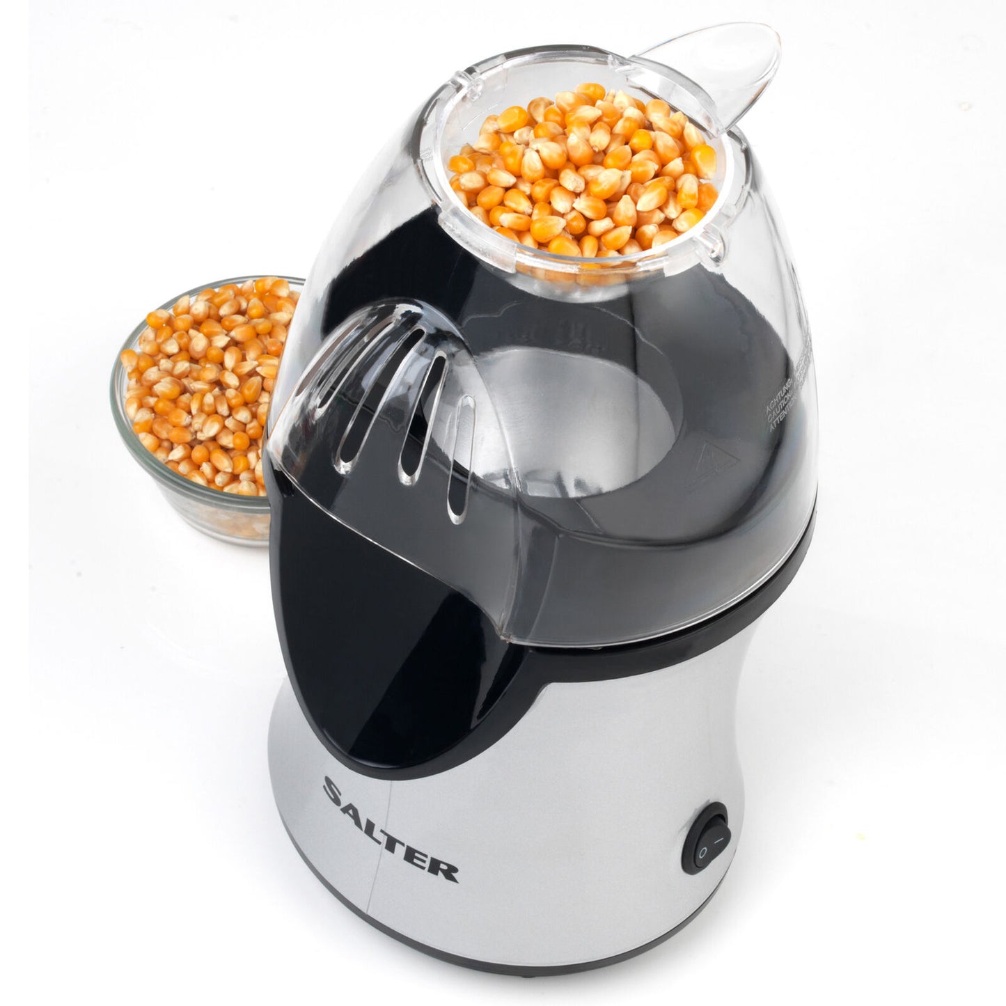 Salter® Popcorn Maker Healthy Electric Hot Air Popper Machine 1200 W Grey/Black