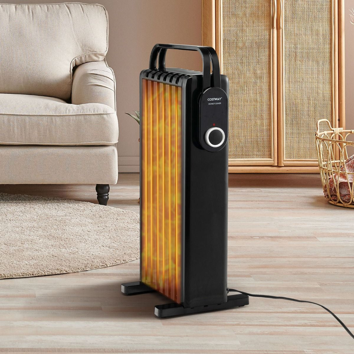 Portable Electric Heater with Overheat and Tip-Over Protection by Everything Homez