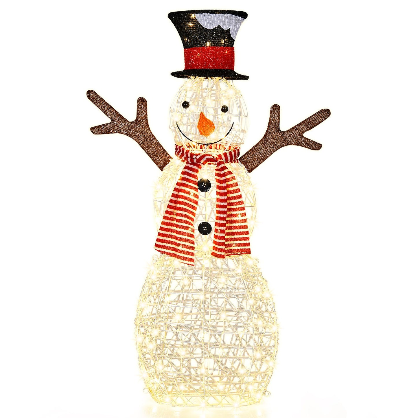 Pre-Lit Lighted Standing Snowman Christmas Decoration with Ground Stakes by Everything Homez