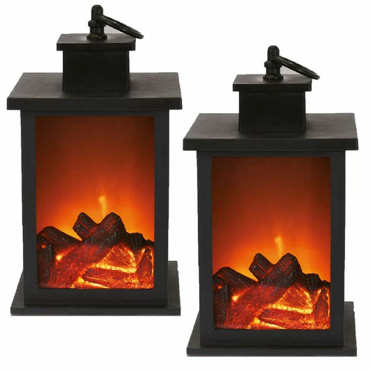 Fireplace LED Plastic Lantern by Everything Homez