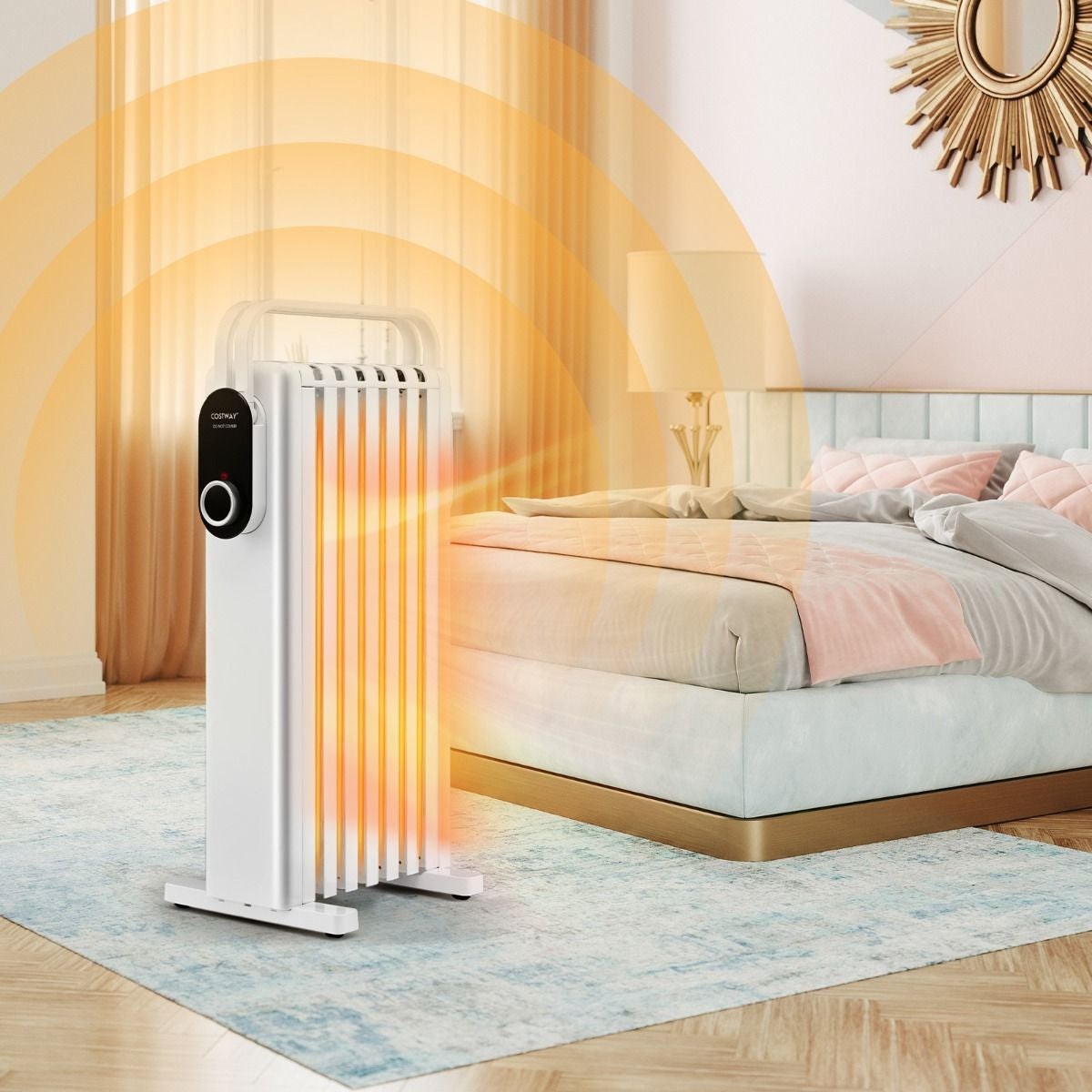 Portable Electric Heater with Overheat and Tip-Over Protection by Everything Homez